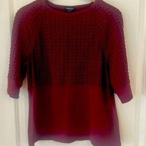 Worth mid sleeve top, size L burgundy